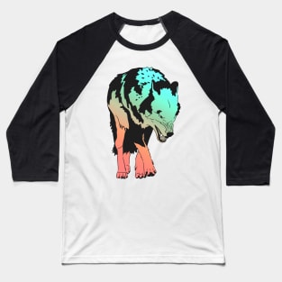 Colorful Wolf Baseball T-Shirt